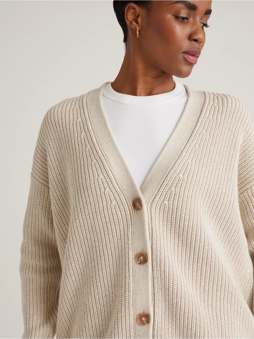 Quince 100% Organic Cotton Oversized Boyfriend Cardigan Size XL - Picture 2 of 9
